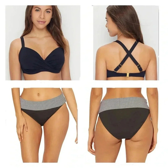 Bleu Rod Beattie Let’s Get Twisted Bikini Top Size 38DD and Bikini Bottom Sz 10 - Picture 1 of 14